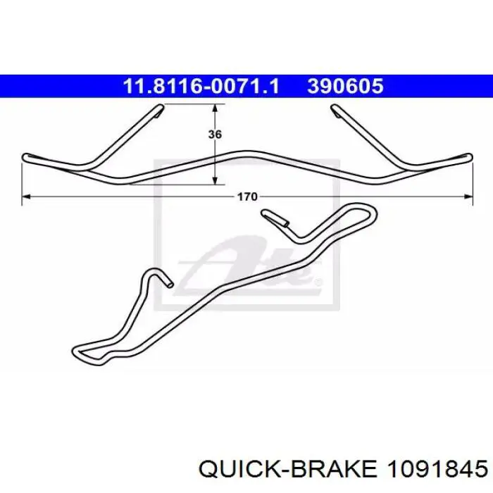 Conjunto De Muelles Almohadilla Discos Delanteros 1091845 Quick Brake