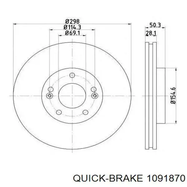 Комплект пружинок крепления передних дисковых колодок Quick Brake 1091870