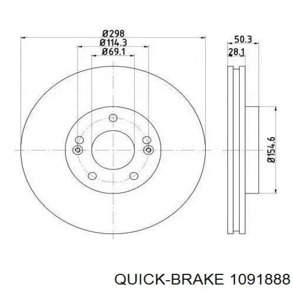 Купить 1091888 Quick Brake Комплект пружинок крепления дисковых колодок передних