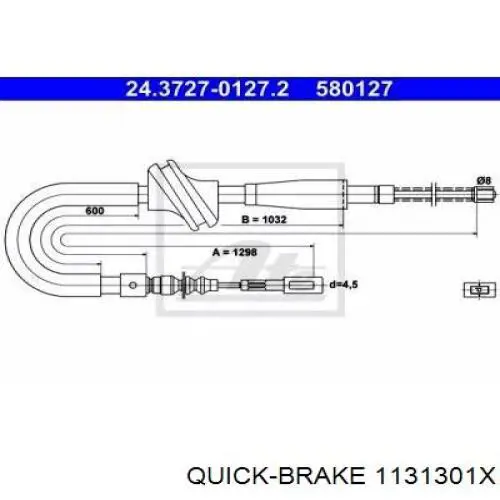 Ремкомплект супорту гальмівного переднього 1131301X Quick Brake