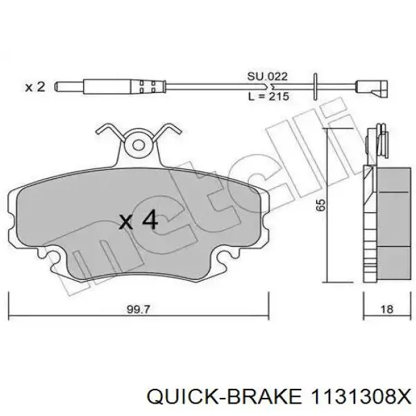 Ремкомплект тормозной системы Quick Brake 1131308X цена, от 6.66 USD