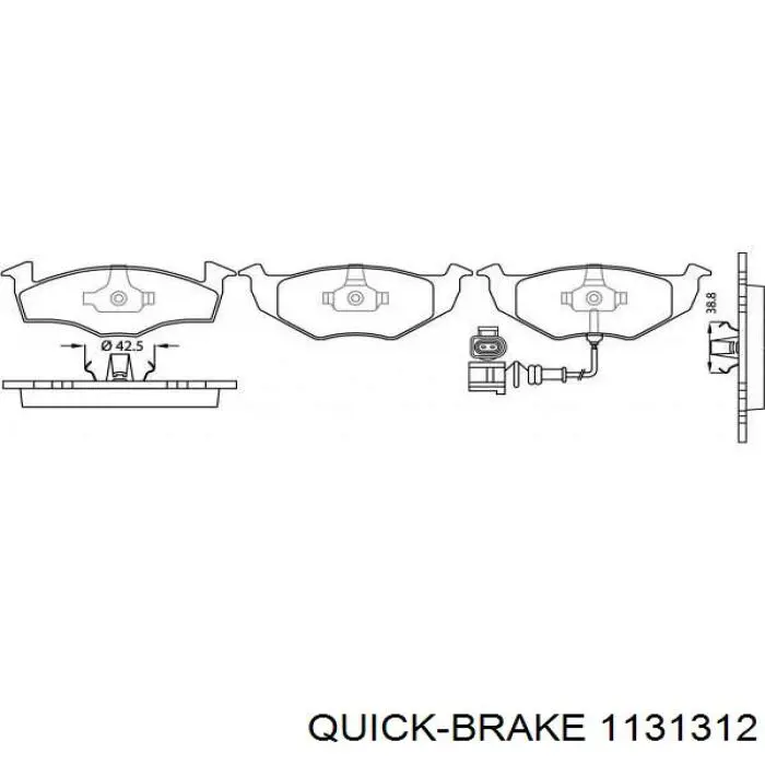 Ремкомплект переднего суппорта 1131312 Quick Brake