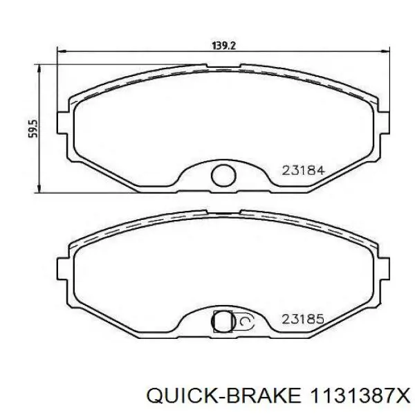 Ремкомплект тормозного суппорта переднего Quick Brake 1131387X