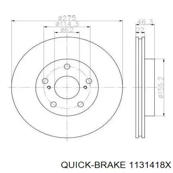 Направляющая суппорта заднего 1131418X Quick Brake