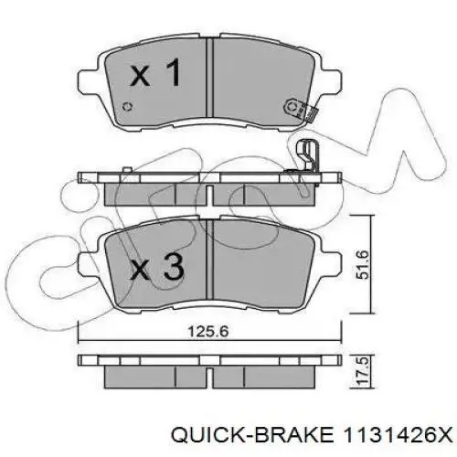 1131426X Quick Brake Ремкомплект суппорта тормозного, переднего