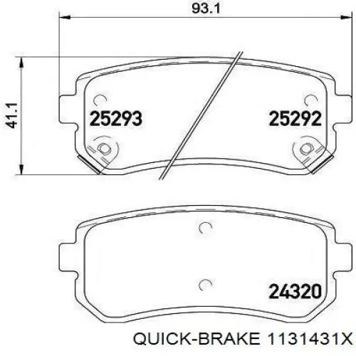 1131431X Quick Brake Ремкомплект суппорта тормозного, переднего