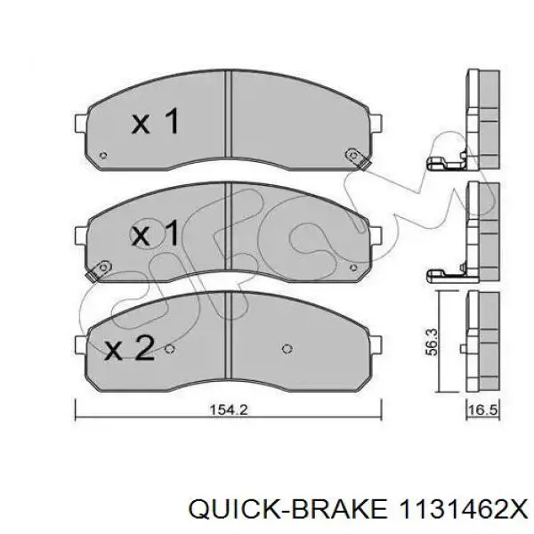 1131462X Quick Brake Ремкомплект суппорта тормозного, переднего