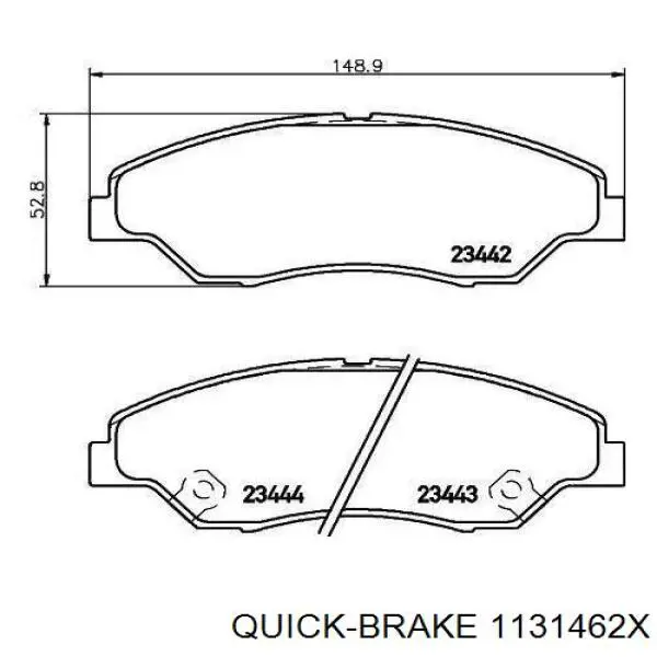 Ремкомплект супорту гальмівного переднього 1131462X Quick Brake