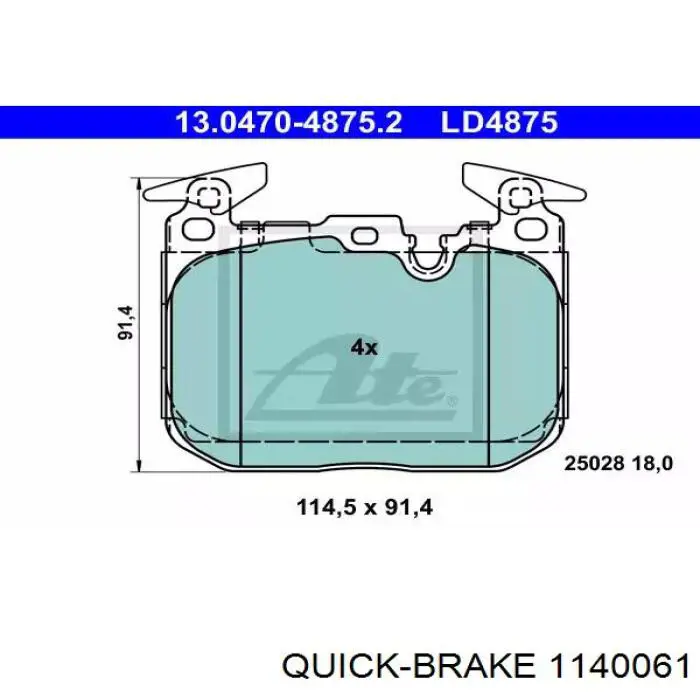 114-0061 Quick Brake kit de reparação de suporte do freio traseiro