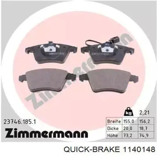 Ремкомплект суппортов Quick Brake 1140148 цена, от 7.26 USD