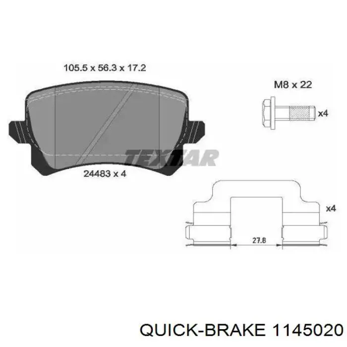 Ремкомплект заднего суппорта Quick Brake 1145020
