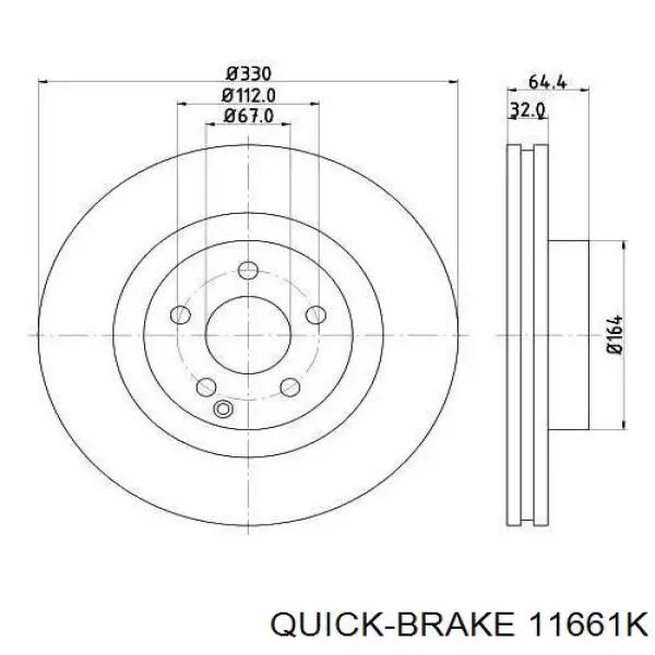 11661K Quick Brake Болт тормозного диска
