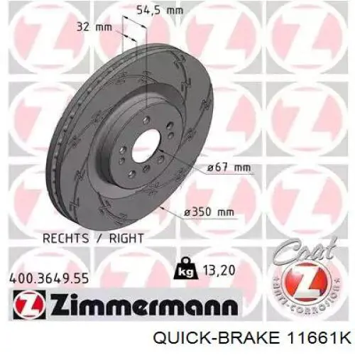 Купить 11661K Quick Brake Болт тормозного диска