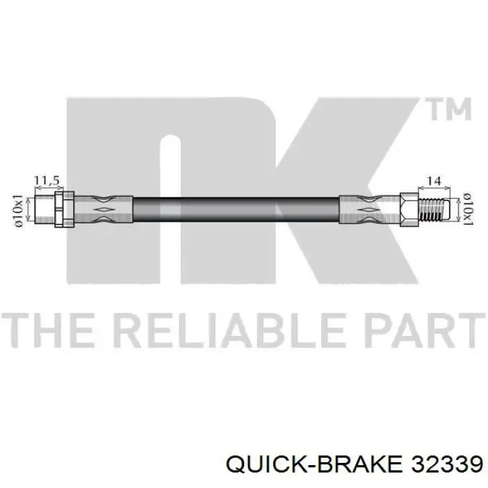 Шланг тормозной передний Quick Brake 32339 цена, от 11.09 USD