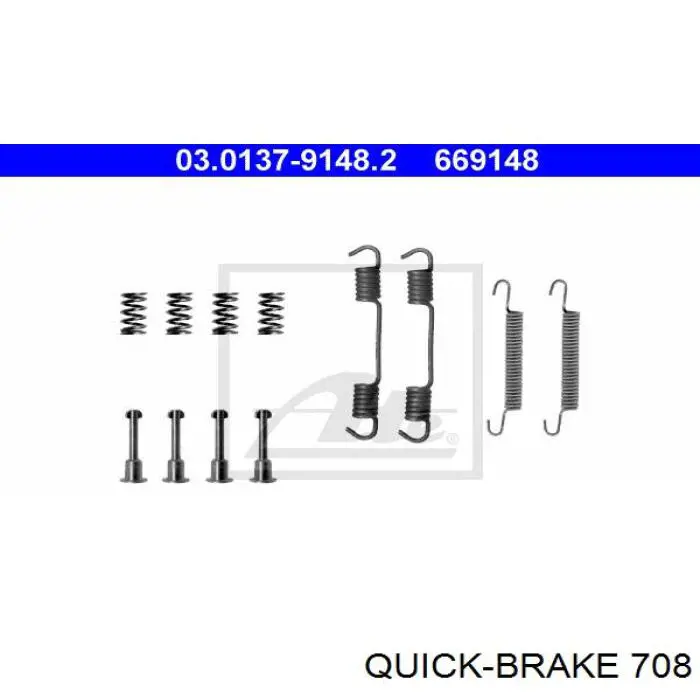 Ремкомплект тормозных колодок 708 Quick Brake