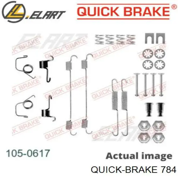 Монтажный комплект задних барабанных колодок 784 Quick Brake