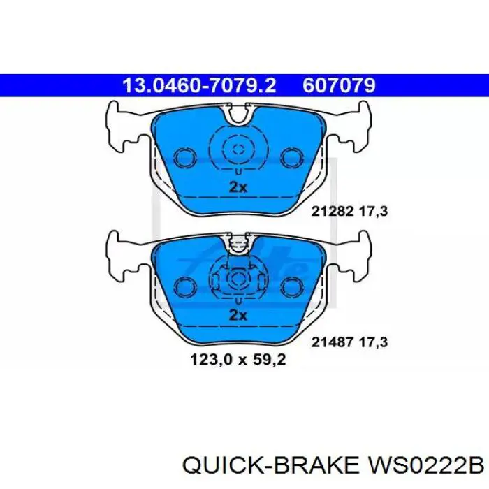 Contacto de aviso, desgaste de los frenos, trasero WS0222B Quick Brake