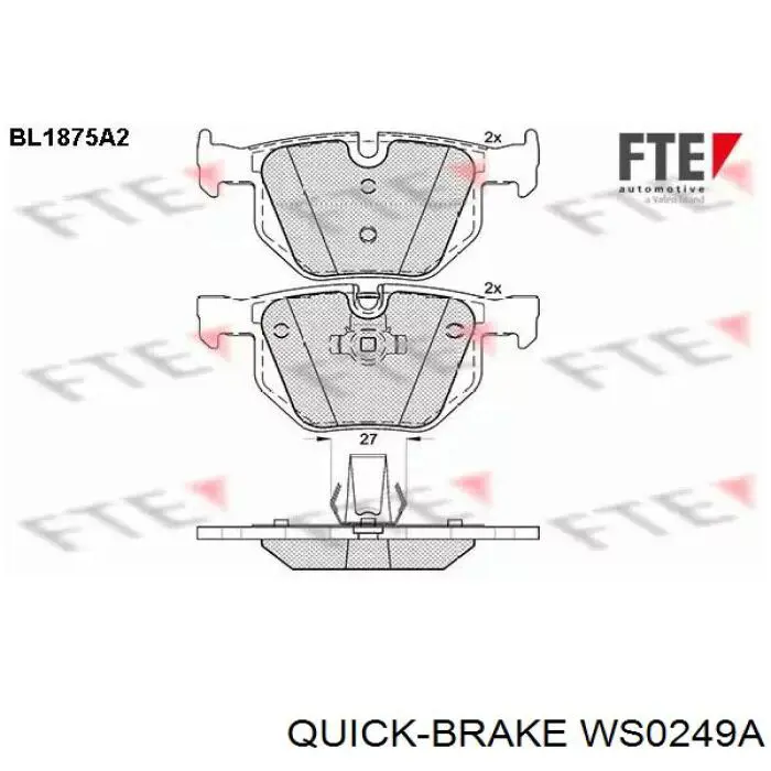 Задний датчик износа тормозных колодок Quick Brake WS0249A