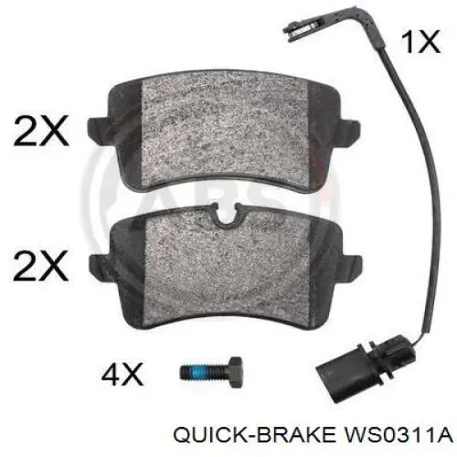 Купить WS0311A Quick Brake Датчик износа тормозных колодок задний