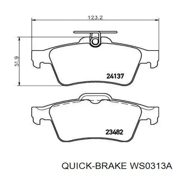 Задний датчик износа тормозных колодок Quick Brake WS0313A