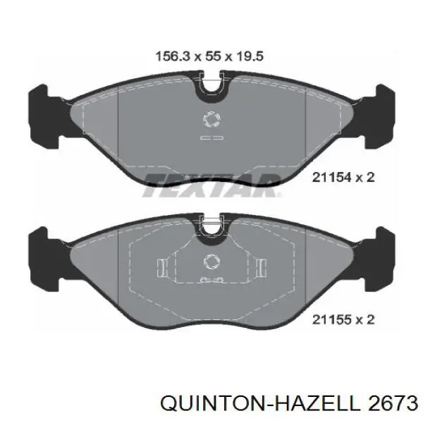 Передние тормозные колодки 2673 QUINTON HAZELL