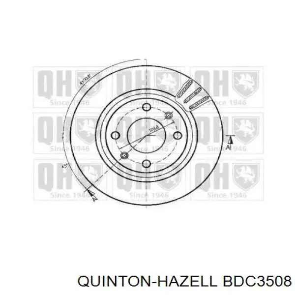 Freno de disco delantero BDC3508 QUINTON HAZELL