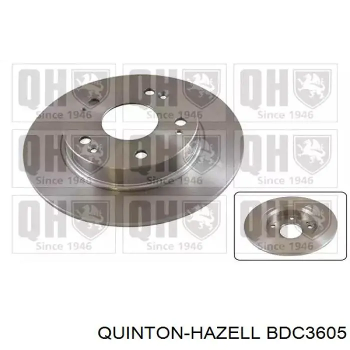Передний тормозной диск QUINTON HAZELL BDC3605