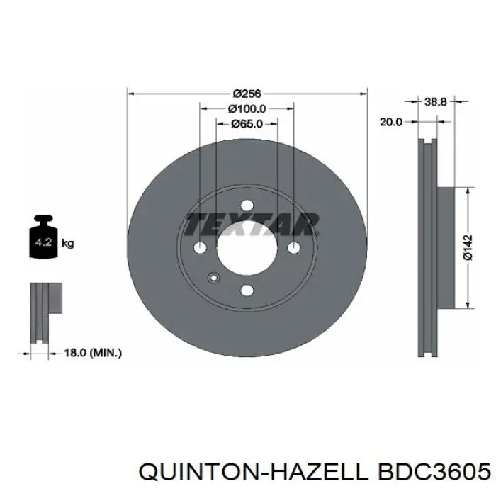 BDC3605 QUINTON HAZELL Диск тормозной передний