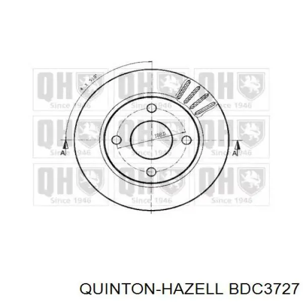 Передние тормозные диски BDC3727 QUINTON HAZELL