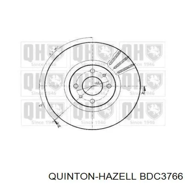 BDC3766 QUINTON HAZELL диск тормозной передний