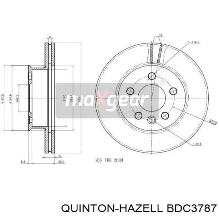 Купить BDC3787 QUINTON HAZELL Ротор тормозной