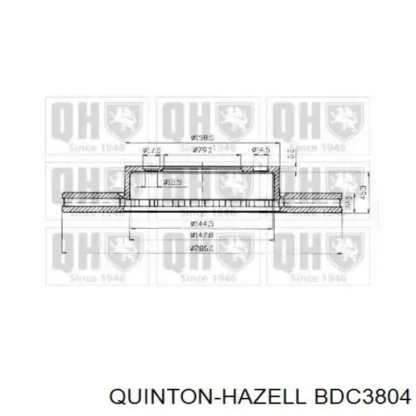BDC3804 QUINTON HAZELL диск тормозной передний