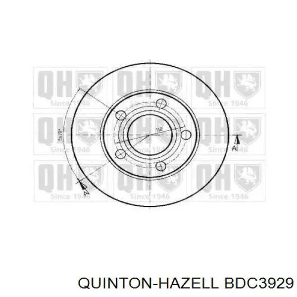 Disco de freno trasero BDC3929 QUINTON HAZELL