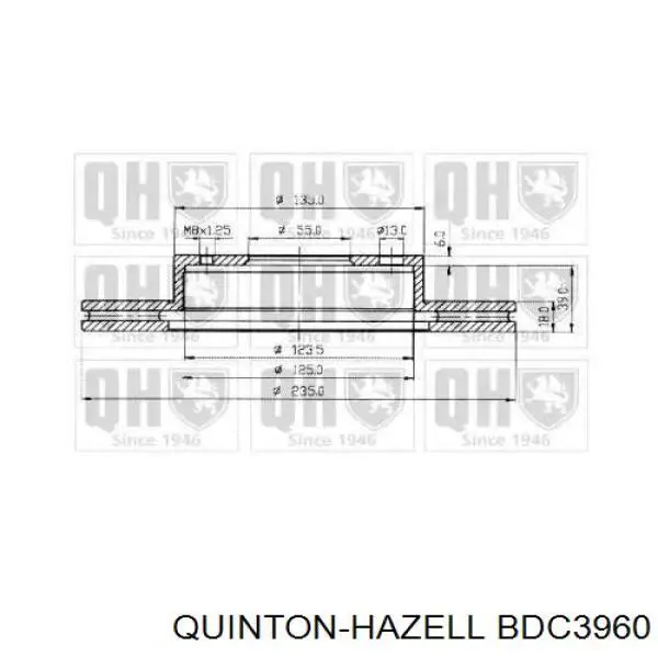 Передние тормозные диски BDC3960 QUINTON HAZELL