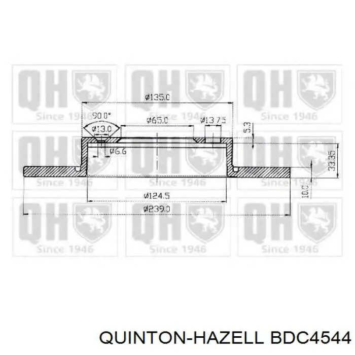 Купить BDC4544 QUINTON HAZELL Ротор тормозной