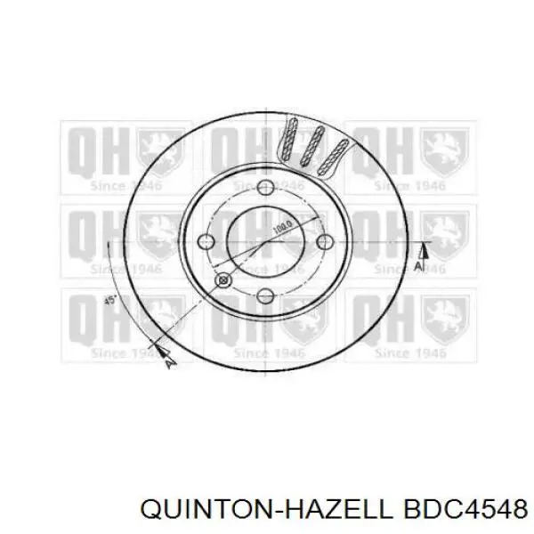 Передние тормозные диски BDC4548 QUINTON HAZELL