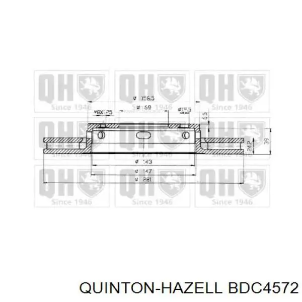 BDC4572 QUINTON HAZELL диск тормозной передний