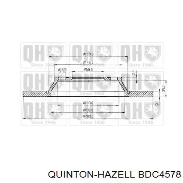 Передние тормозные диски BDC4578 QUINTON HAZELL