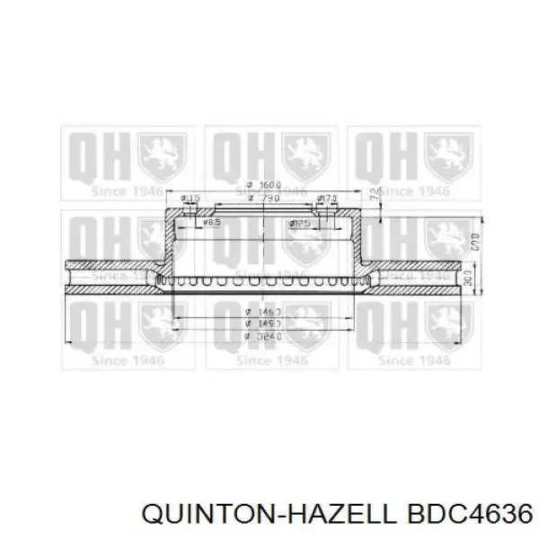 Передние тормозные диски BDC4636 QUINTON HAZELL