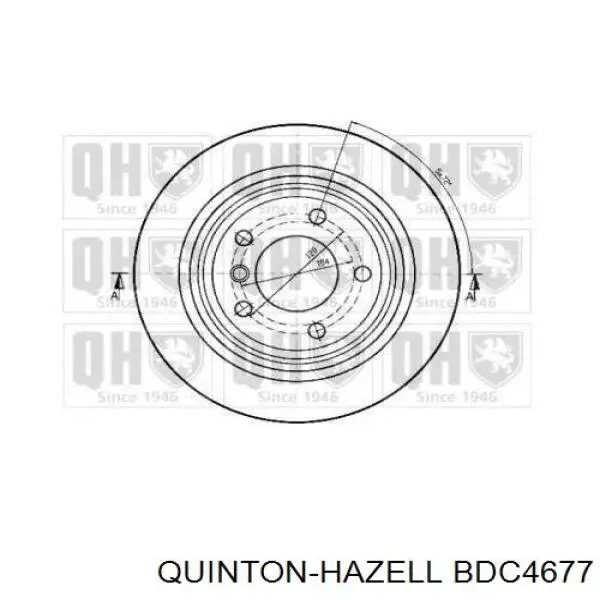 Disco de freno trasero BDC4677 QUINTON HAZELL