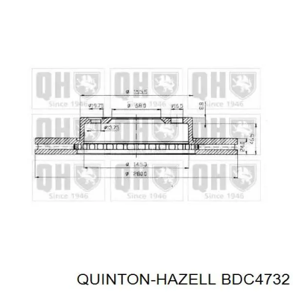 BDC4732 QUINTON HAZELL disco do freio dianteiro