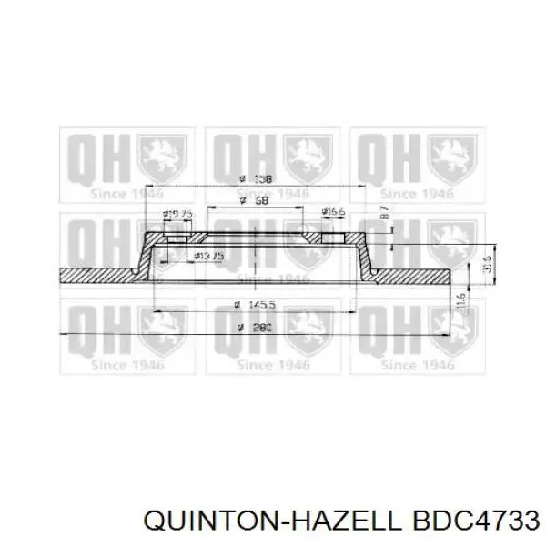 Тормозные диски BDC4733 QUINTON HAZELL