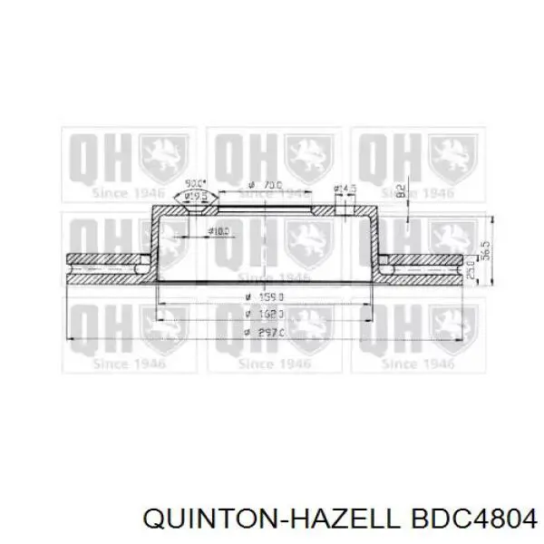 Передние тормозные диски BDC4804 QUINTON HAZELL