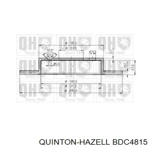 Тормозные диски BDC4815 QUINTON HAZELL