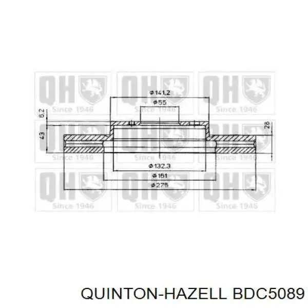 Передние тормозные диски BDC5089 QUINTON HAZELL