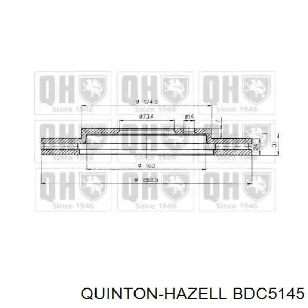 Передние тормозные диски BDC5145 QUINTON HAZELL