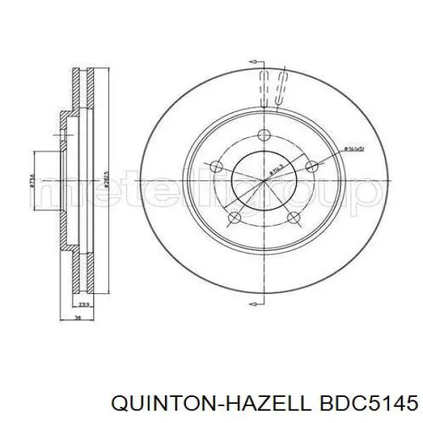 Тормоз дисковый передний QUINTON HAZELL BDC5145 цена, от 35.77 USD