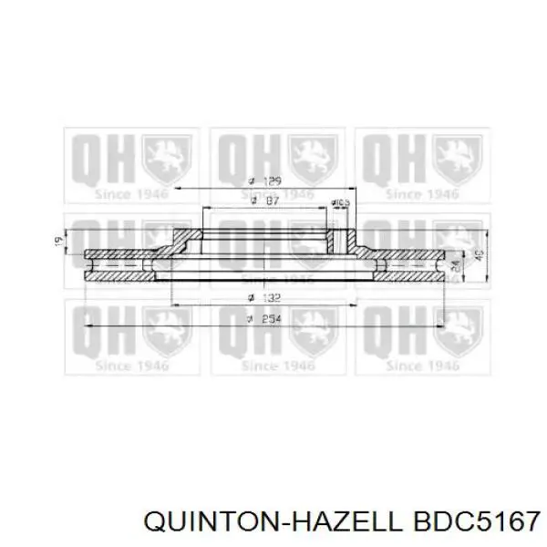 Передние тормозные диски BDC5167 QUINTON HAZELL