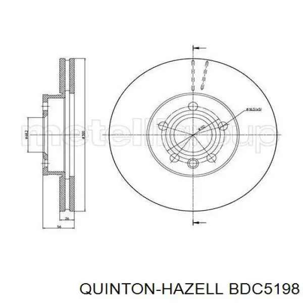 Передние тормозные диски BDC5198 QUINTON HAZELL