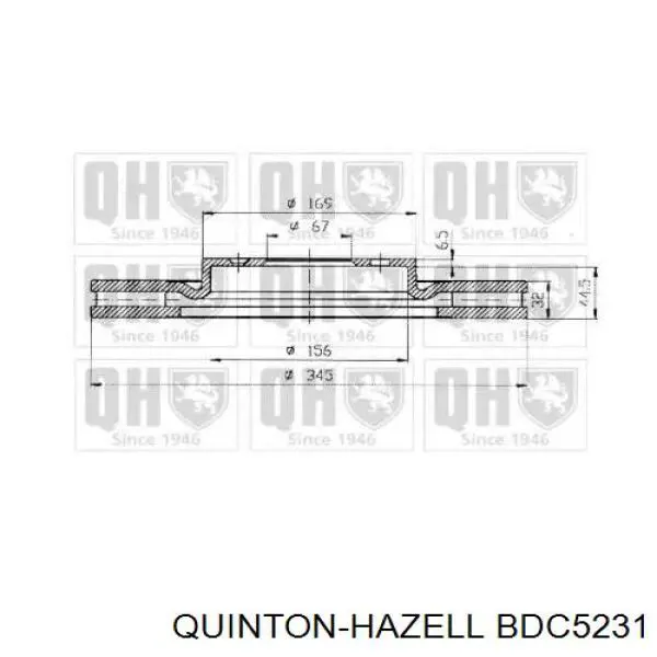 Передние тормозные диски BDC5231 QUINTON HAZELL